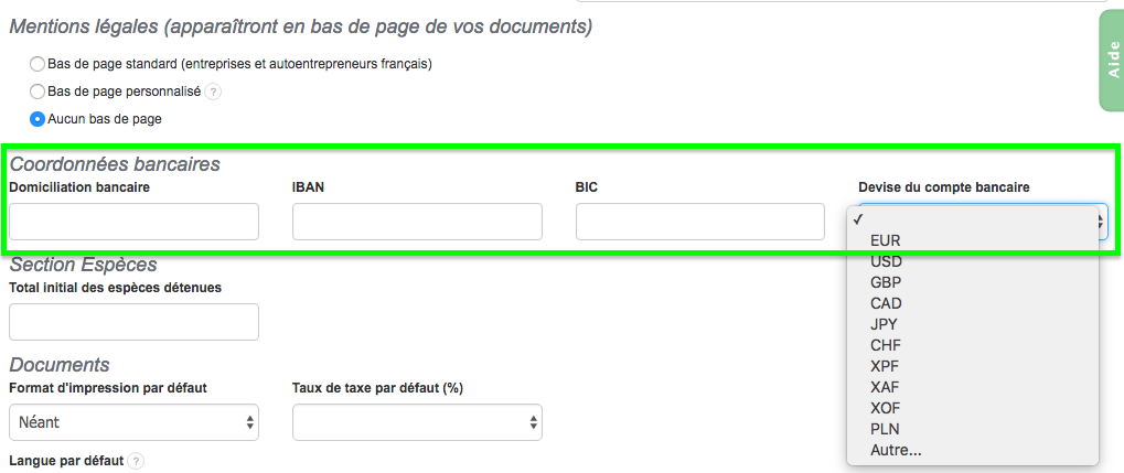 Coordonnées Bancaire Client Facturation Détails Facture VosFactures