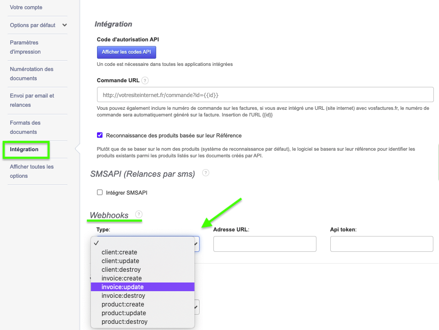 Facturation automatisée Webhook