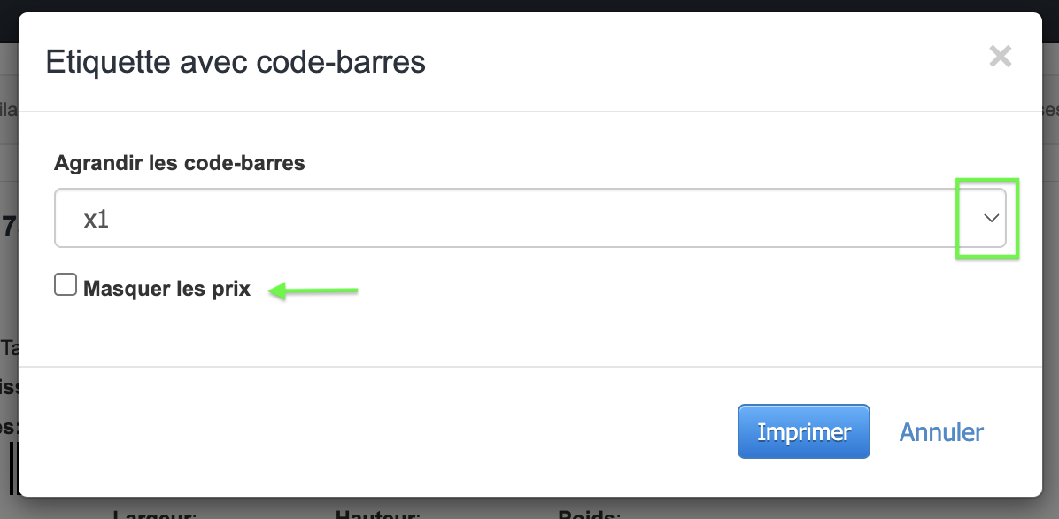 Gestion de stock Impression Code-barres Code EAN 