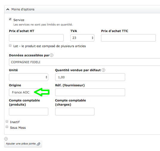 Créer Facture Colonne Additionnelle Facturation HT VosFactures
