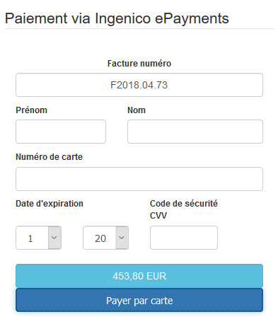 Facturation Intégration Ingenico ePayments Paiement en ligne