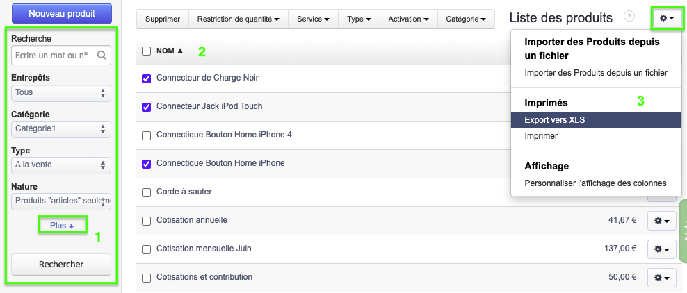Exporter Catalogue Gestion Facile Produits Facturation 