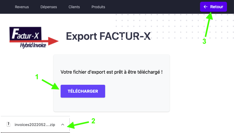 Export Factur-X télécharger téléchargement facture devis