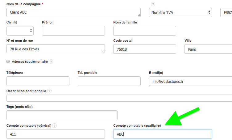 Facturation Export Comptable Client Fournisseur Compte Général et Auxiliaire