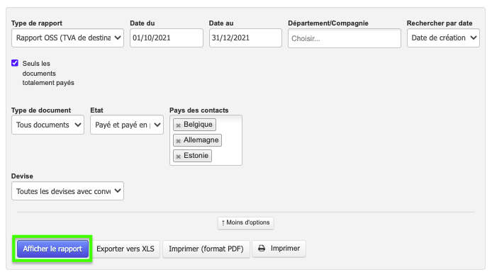 Registre TVA OSS Ecommerce Facturation 