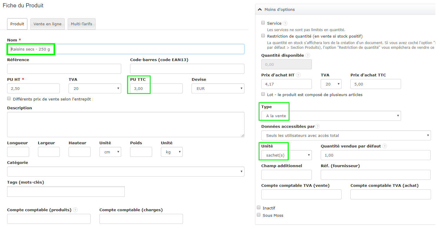 Gestion Stock Produit Reconditionnement Vente