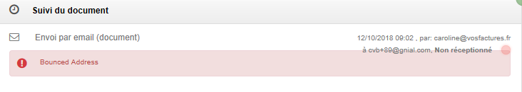 Bouton Rouge, Envoi non reçu non delivré VosFactures.fr