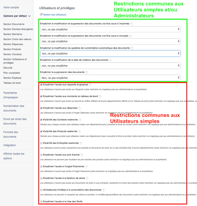 Facture Facturation Utilisateurs Restriction Gestion Accès Collaboratif