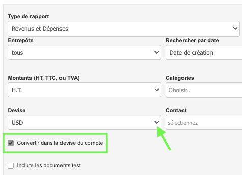 Rapport ventes internationales