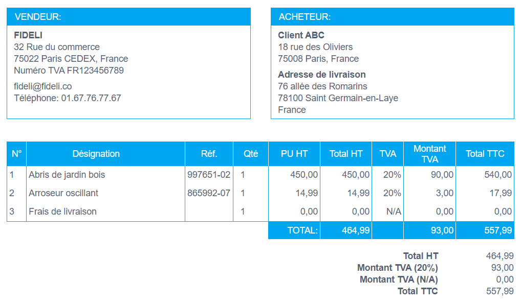 Facturation Facture Devis Mise en Page Colonne Numéro N° avec