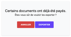 Export Fichier Prélèvement SEPA vérification notification