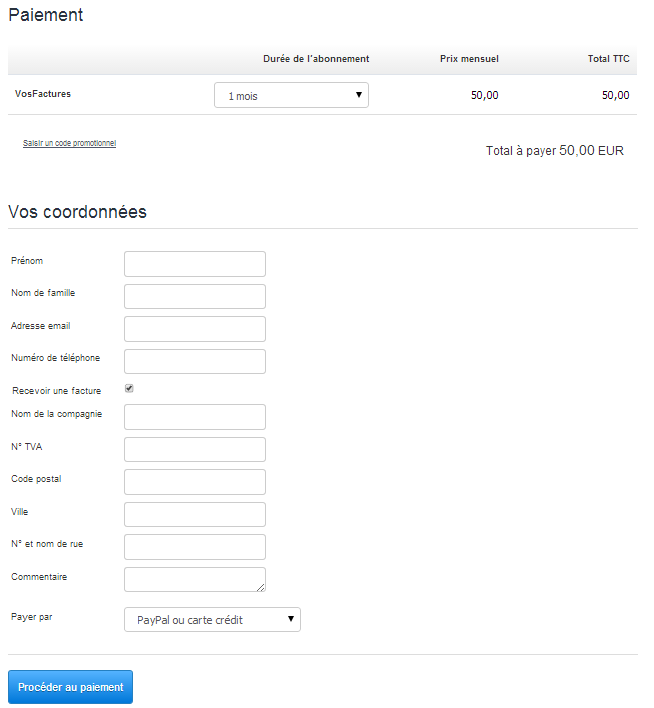 Formulaire de Paiement Ecommerce E-commerce Facturation Vente