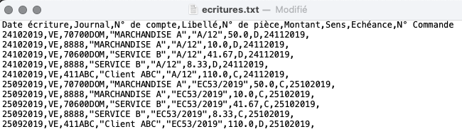 facturation logiciel comptabilité ebp écritures comptables export