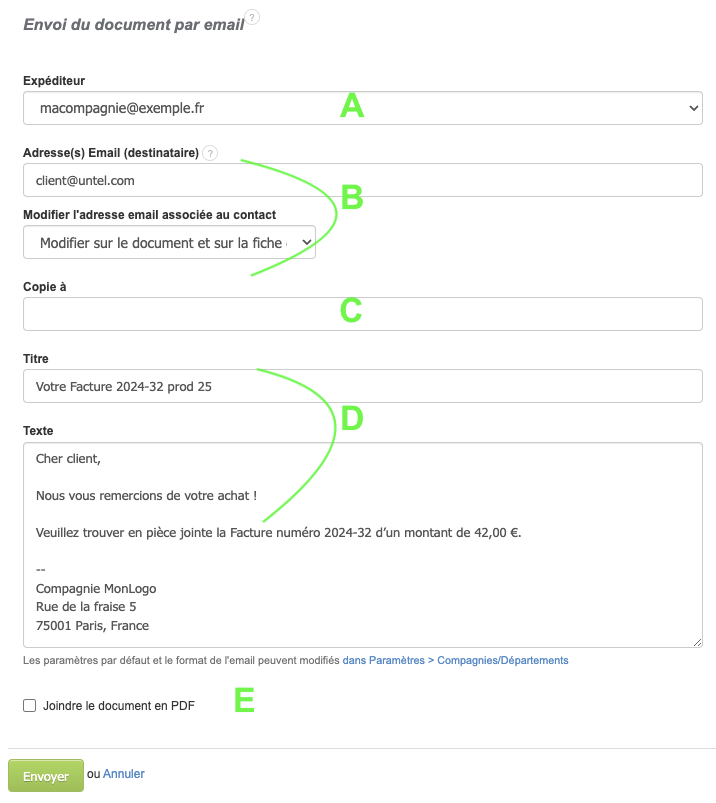 Envoyer Factures en Ligne Connecté Facturation Facile VosFactures.fr