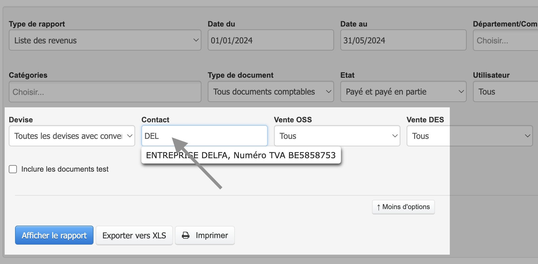 Rapports relevés factures logiciel client
