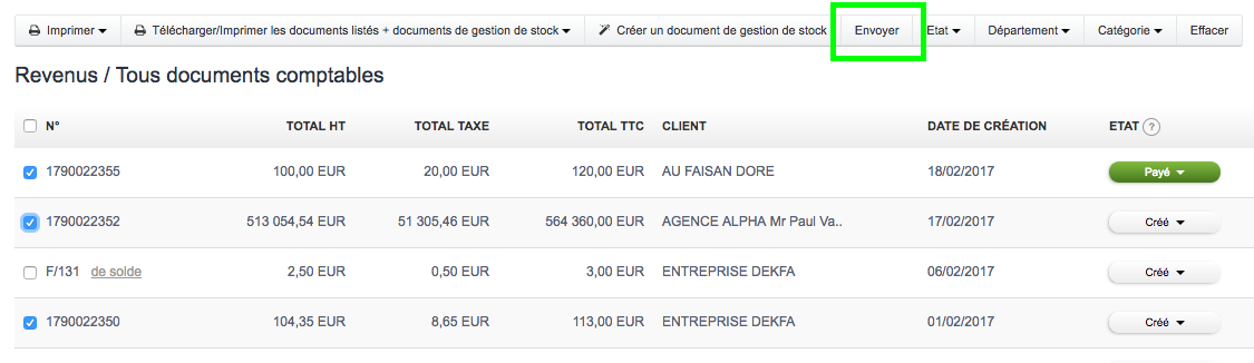 Envoyer Factures en Ligne Connecté Facturation Facile VosFactures.fr