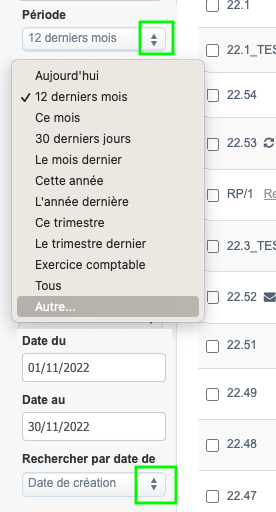 Logciel de facturation exercice comptable recherche factures
