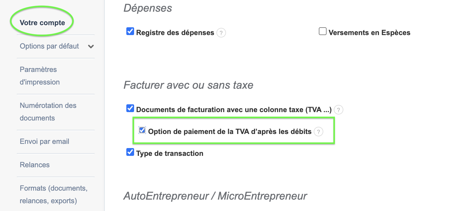 Mention obligatoire TVA sur les débits Factures