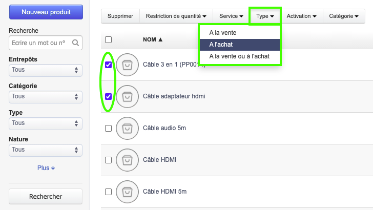 Logiciel Facturation Produits Services Gestion Catalogue par Type