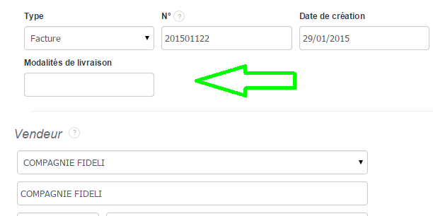 Champ Additionnel sur Facture Informations Supplémentaire VosFactures.fr