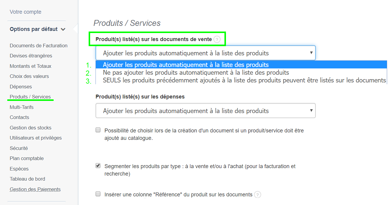 Facturer des Produits du Catalogue Ajout Automatique
