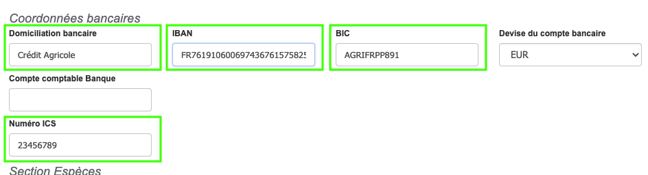 Logiciel de Facture Export SEPA Prélèvement numéro ICS
