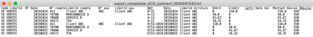 Export Factures Logiciel Comptable ACD