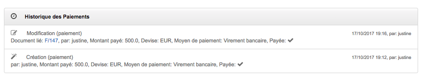 Historique Des Paiements Facture Légende