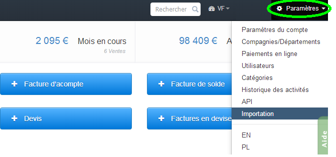 Import Contacts Facturation Factures Facile Importation