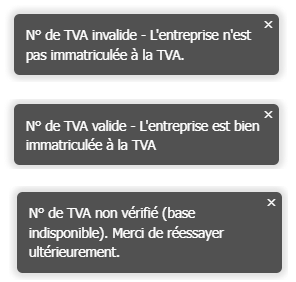 Notifications de validation des numéros de TVA intracommunautaires