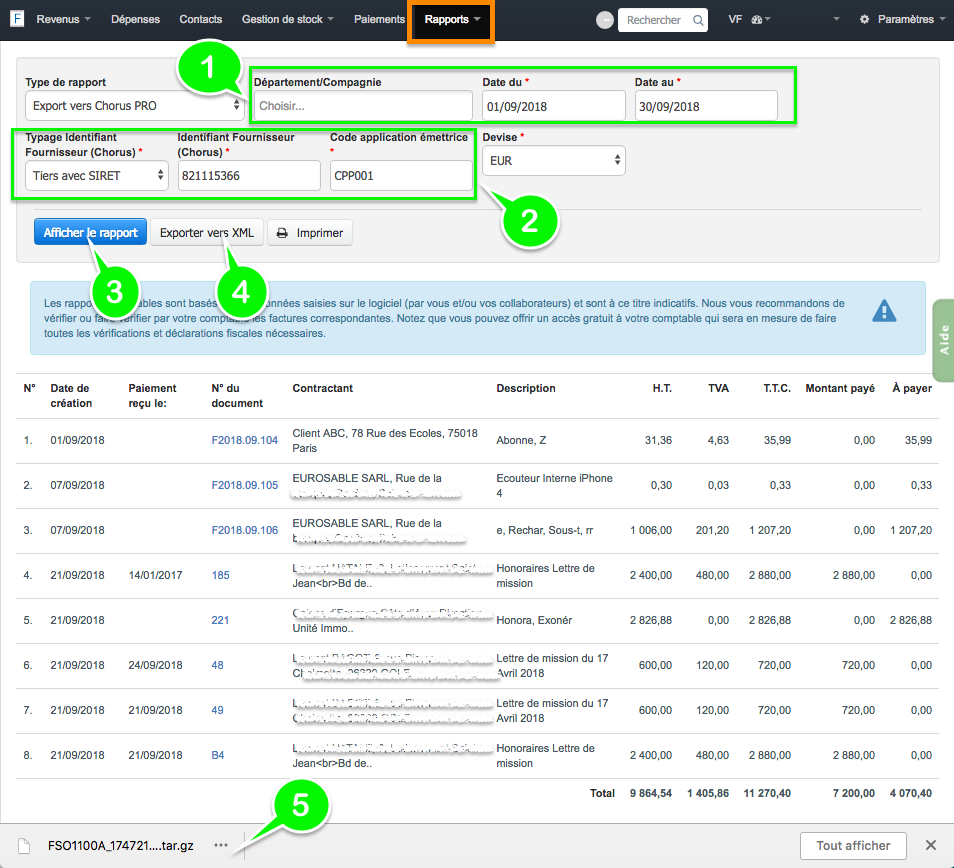 Facturation Chorus Administration Publique Export Comptabilité Débiteur