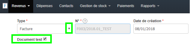 Option Test Document Test Facturation Essai Fonctionnalités VosFactures