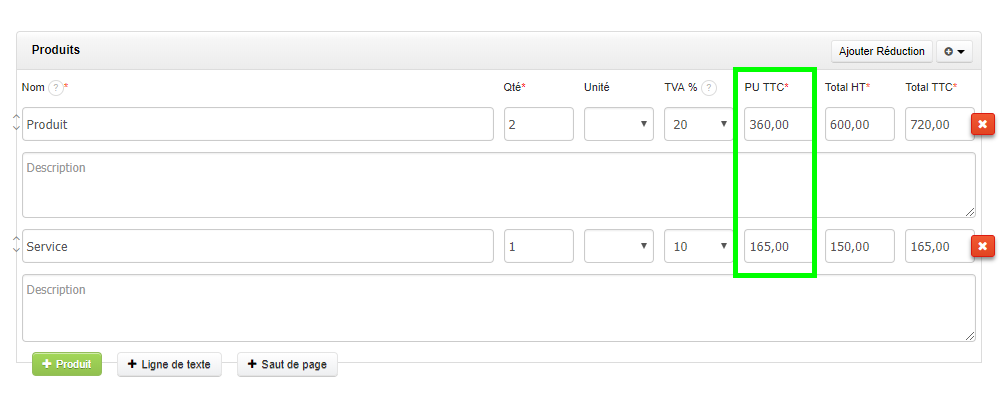 Calcul Prix HT TTC Montants Facturation Facture VosFactures