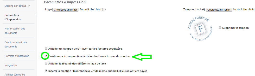 Cachet Tampon Facture Cachet Entreprise Personnalisation VosFactures.fr
