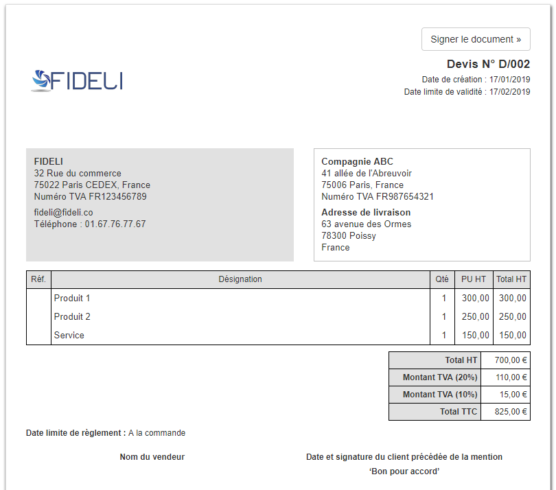 Supprimer les Coordonnées Bancaires sur les Devis