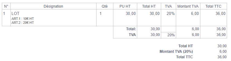 Facturation Lots Gestion Stock Description Exemple