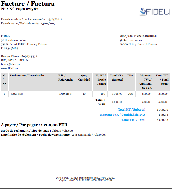 Langues Proposées Choix des langues Option VosFactures.fr Facturation Internationale