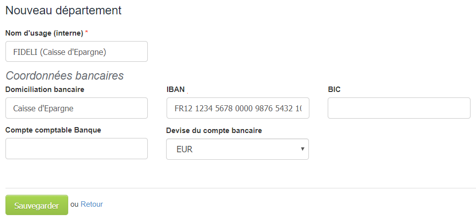 Facturation Compte Bancaire IBAN International Département Devise Etrangère