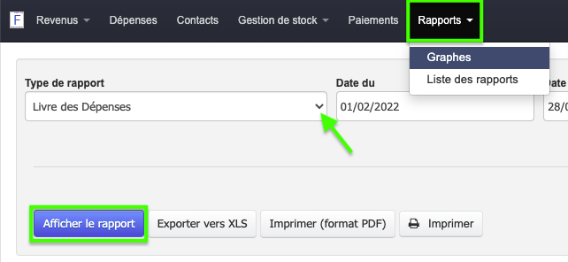 Facturation Autoentrepreneur Livre des dépenses achats
