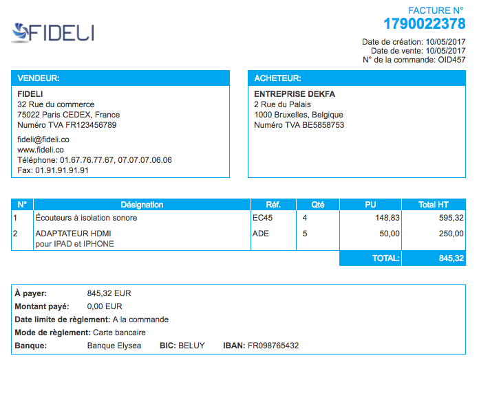 Facture Facturer Sans avec TVA Taxe VosFactures Facturation Autoentrepreneur