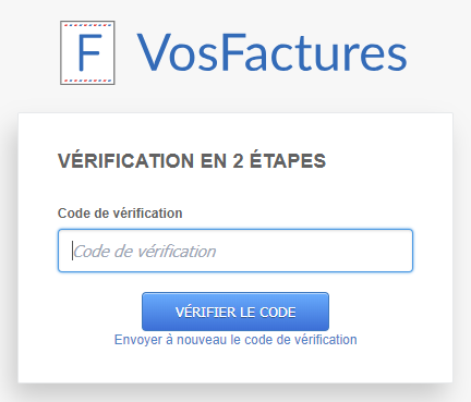 Sécurité Vérification Connexion Deux Étapes Facturation VosFactures
