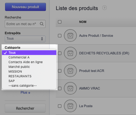 Logiciel de Facturation - Recherche et Suivi Facile Catégorie
