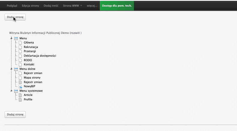Dodanie nowej strony do menu 2