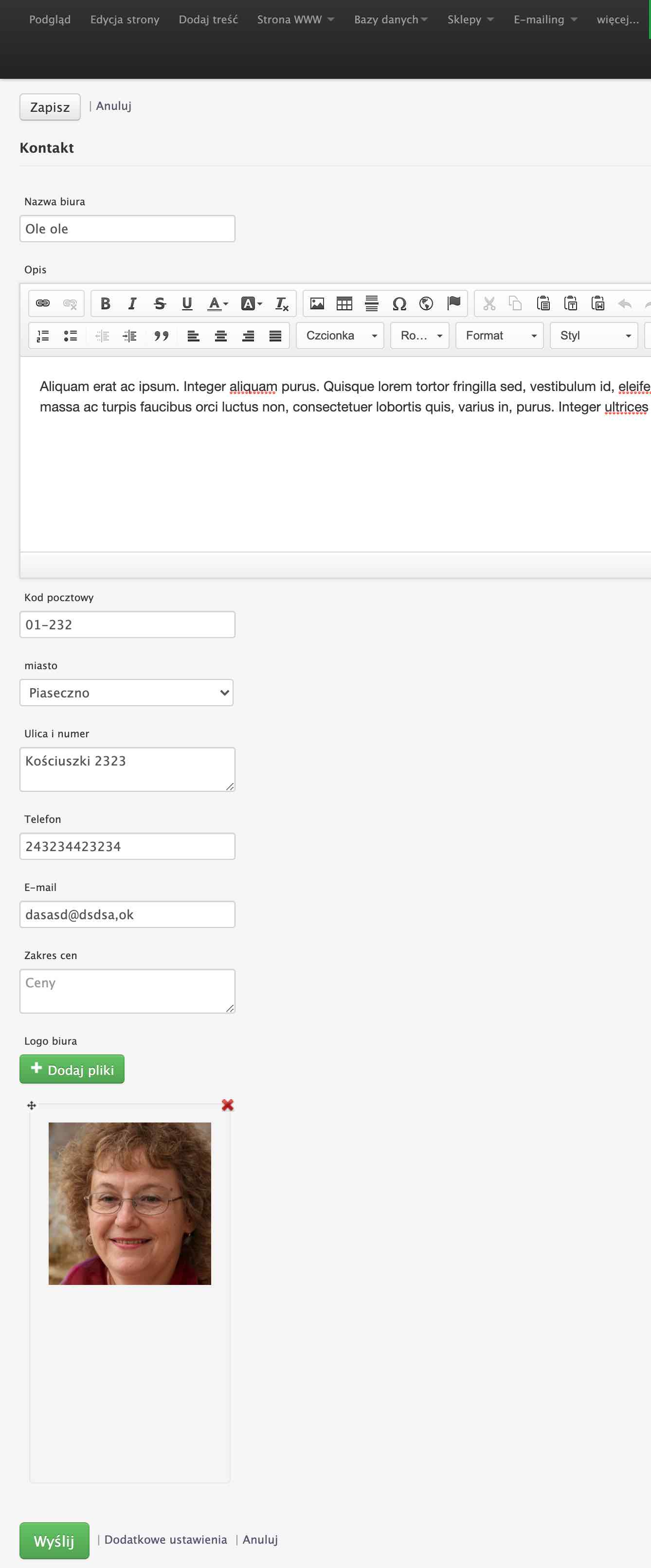 1bazy danych cms siteor