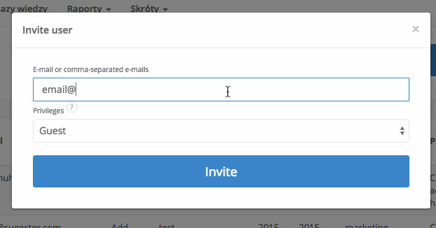 Inviting a new restricted user