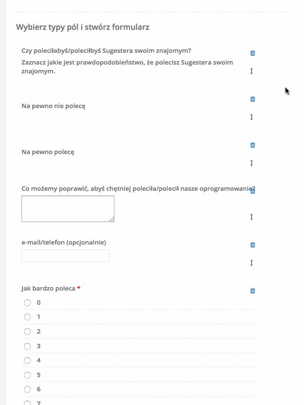 drag drop formularze