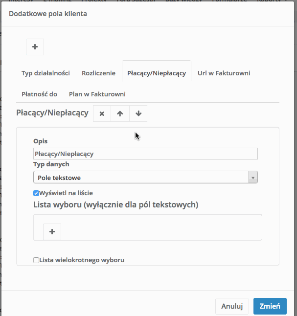 kolejnosc pol dodatkowych