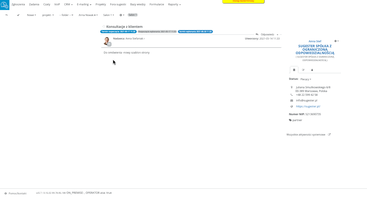 dodawanie zadan zadanie powiazane