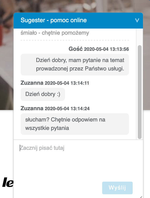 Webchat na stronie www