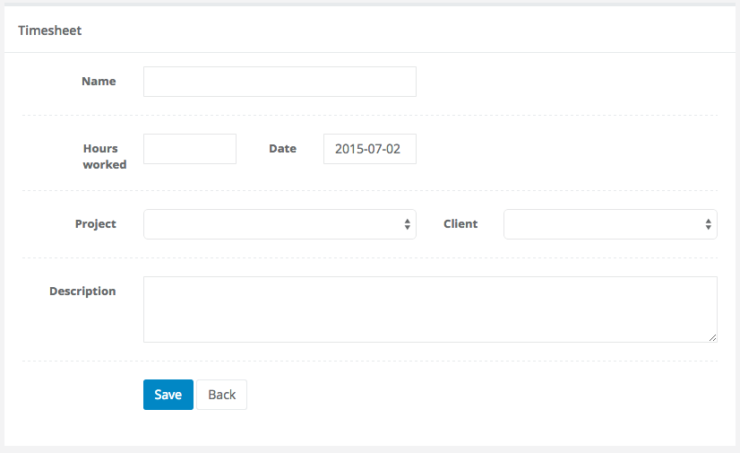Adding hours to the timesheet